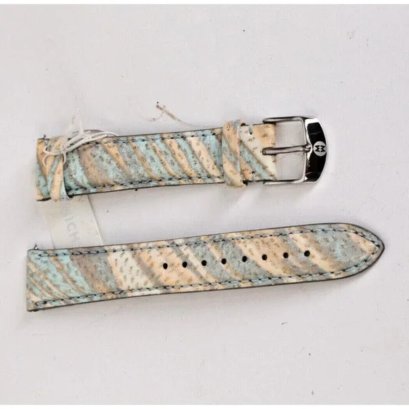 Michele | Accessories | Michele Beige Sky Blue Leather Wrist  display picture 1
